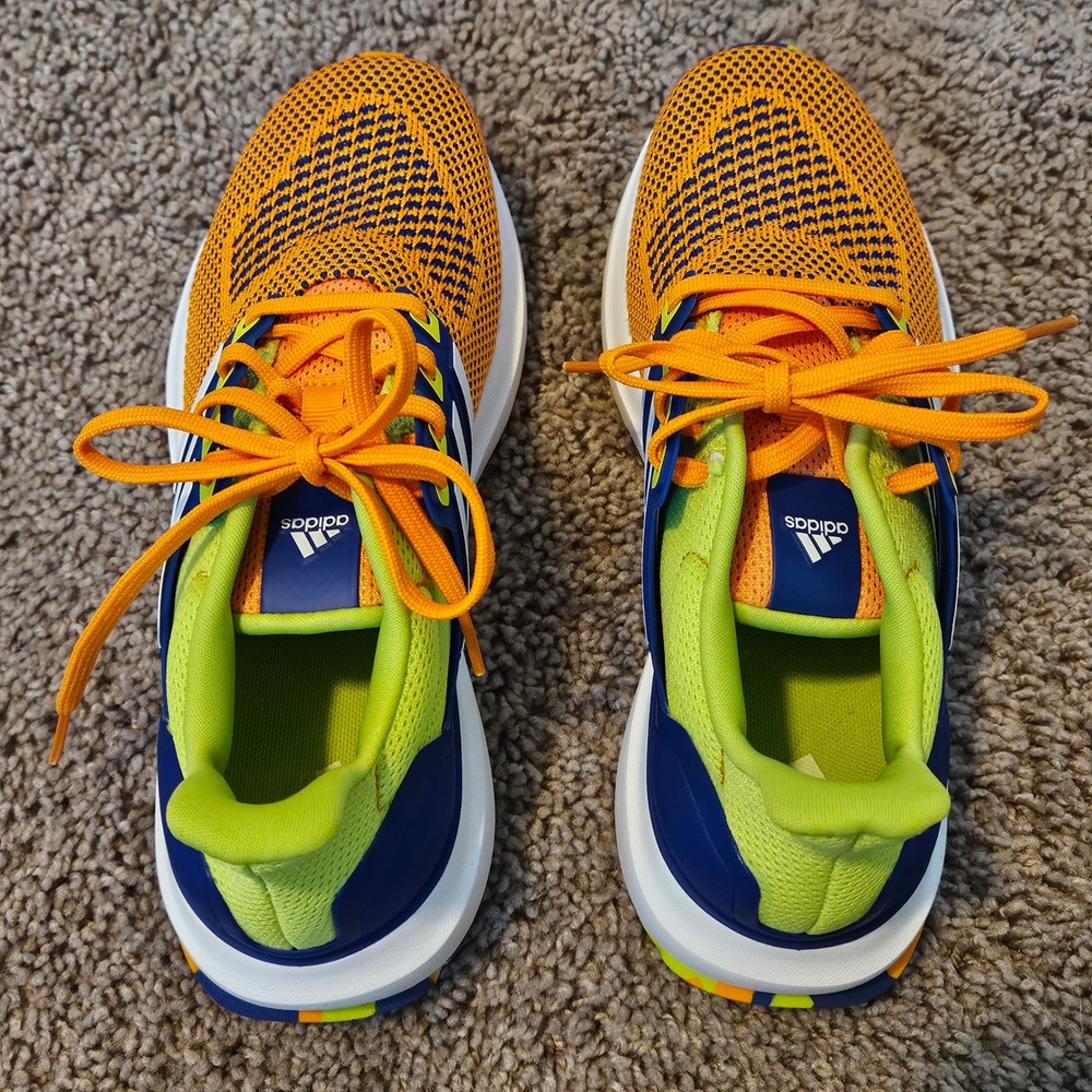 Adidas Kids Ubounce DNA Shoes Boys Size 5 Crew Orange Solar Slime Sneakers Neon - Picture 5 of 10